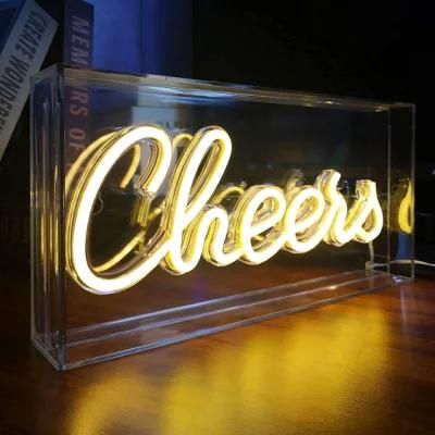 Cheers Words Wall Decor Cheers LED Sign Warm White Neon Light Sign