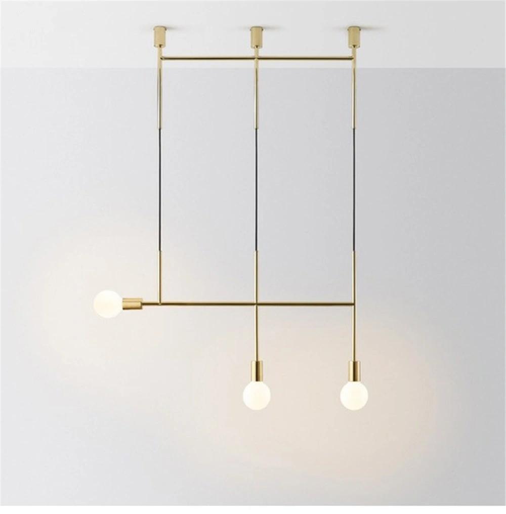 Modern Simple Iron Line Pendant Lights Post-Modern Designer Molecular Hanglamp Living Room Dining Room Restaurant Pendant Lamps