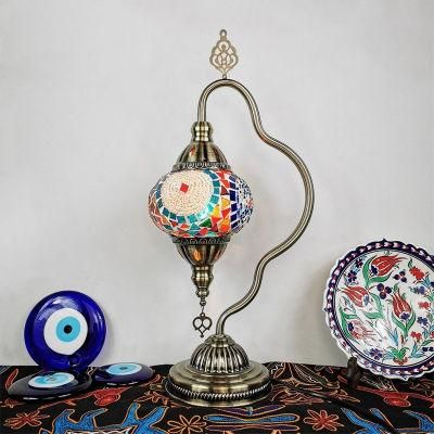E14 Hand-Inlaid Glass Mosaic Bedroom Living Room Decorative Restaurant Table Light (WH-VTB-16)