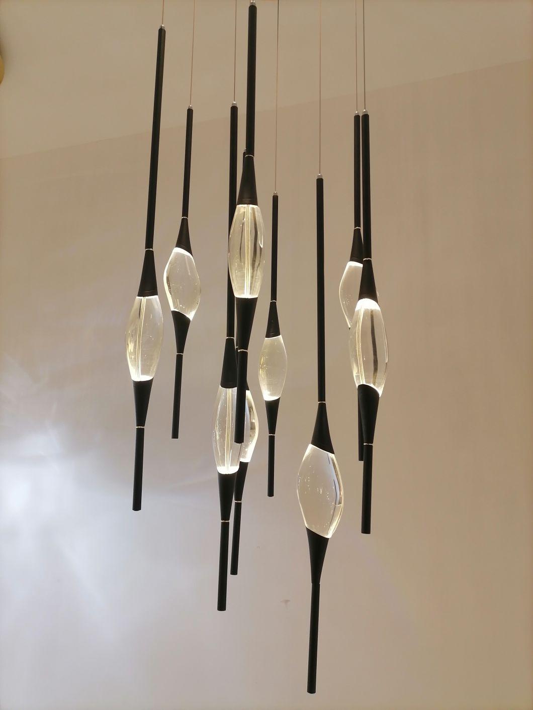 Decorative Hotel Project Steel Crystal Chandelier Pendant Lighting Om82112-3heads
