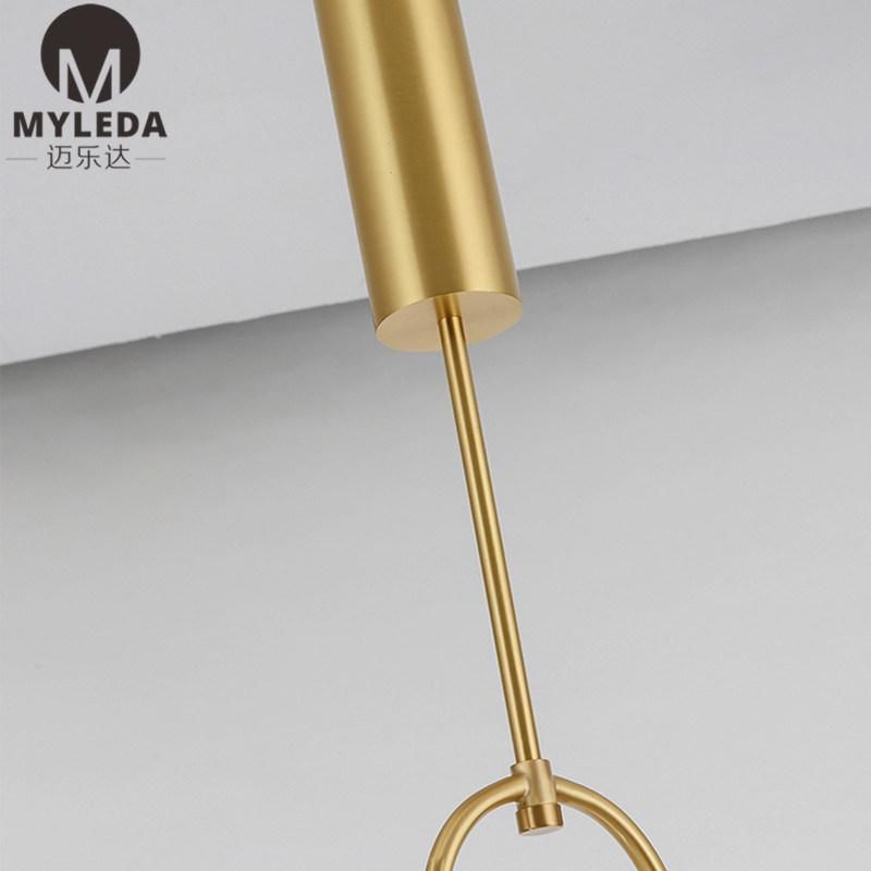 Decorative Gold E14 Vanity Pendant Lamp with Frosted Glass
