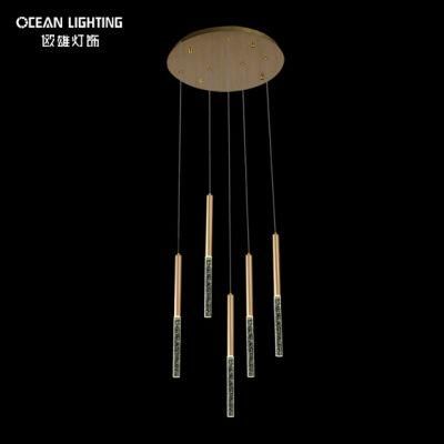 Indoor Cylinder Warm Lighting 3000K Metal Crystal 5*3W Chandelier