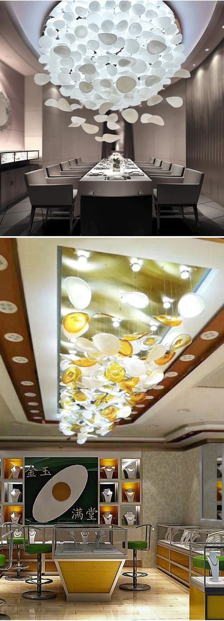 Decorative Modern Star Hotel Villa Lobby Pendant Light Colorful LED Chandelier