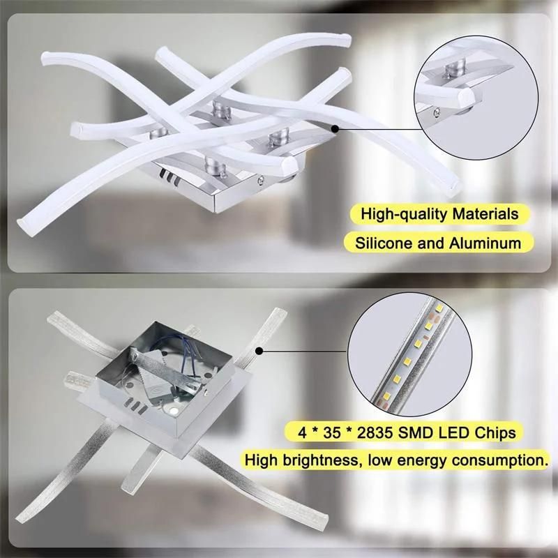 Modern Embedded Minimalist Wave Line Indoor LED Ceiling Light