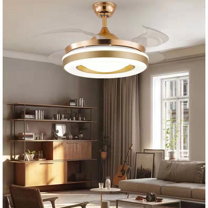 Modern Hotel Luxury Living Room Lighting Chandelier LED Ceiling Fan with LED Light Remote Control