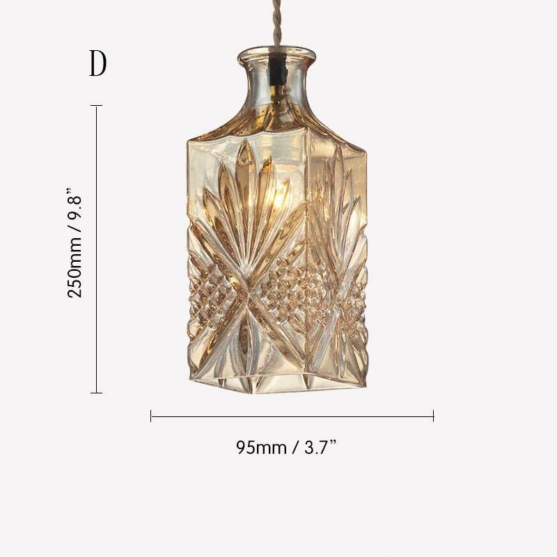 Creative Retro Pendant Light for Bar Living Room Bedroom Freya Classic Elegant Carved Glass Pendant Light (WH-AP-321)