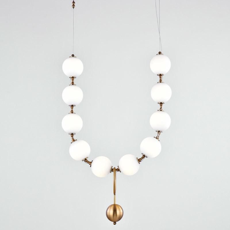 Long Pendant Light LED Nordic Glass Light Design Dining Room Kitchen Home Interior Necklace Pendant Light (WH-AP-210)