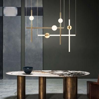Simple Modern Chandelier Nordic Metal Restaurant Cafe Pendant Lamp Living Lights