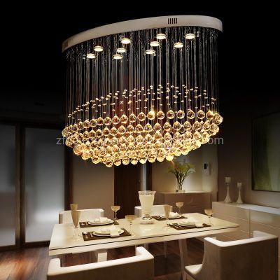 Modern Simple Stainless Steel LED K9 Crystal Ceiling Lighting Zf-Cl-023