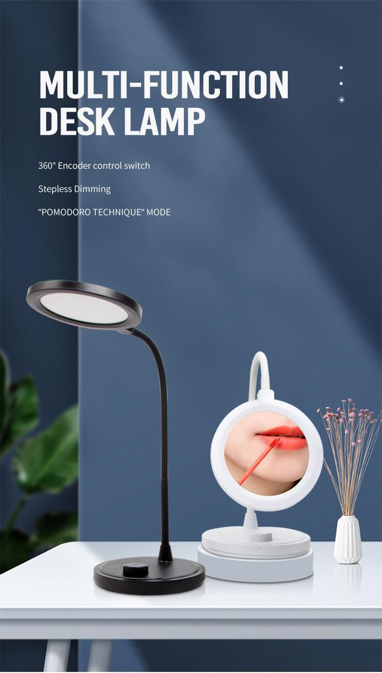 Encoder Knob Switch Stepless Dimming LED Table Lamp High Brightness Desk Lamp Big Table Light with Pomadoro Technique Mode
