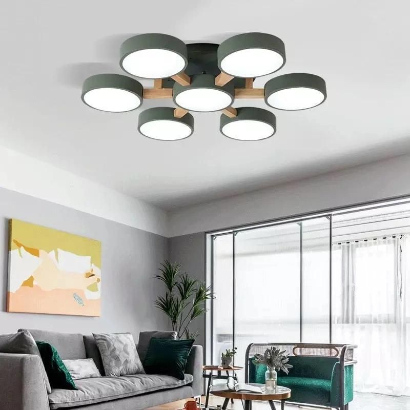 Nordic Modern Hotel Apartment Villa LED Ceiling Lamp Wooden Chandelier (WH-WA-14)