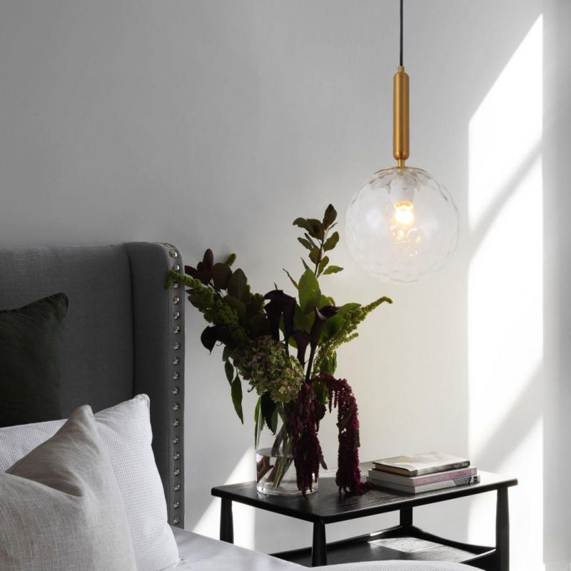Transparent Single Ball Light Shade Round Vintage Industrial Lamp Chandelier Ceiling Hanging Glass Pendant Light