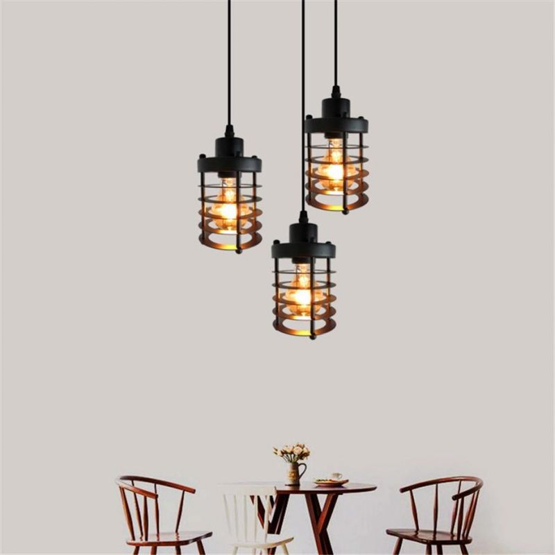 American Style Edison Pendent Lamp Single-Headed Bar Creative Retro Bedroom Circle Iron Pendent Lamp (WH-VP-118)