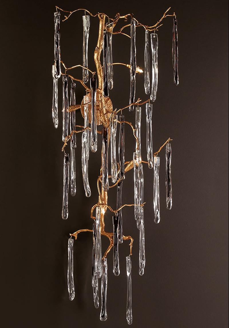 European Villa Stairs Copper Crystal Glass Chandeliers Lighting