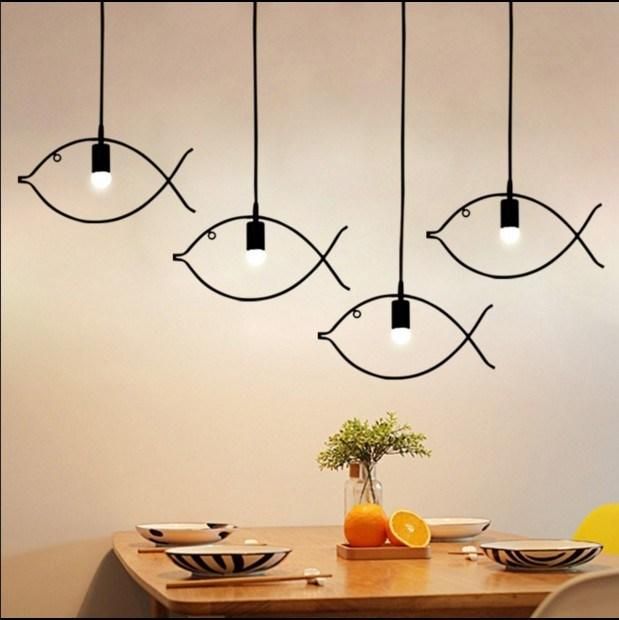 Ndustrial Multi Pendant Lighting for Living Room Bedroom Fish Shape (WH-VP-43)