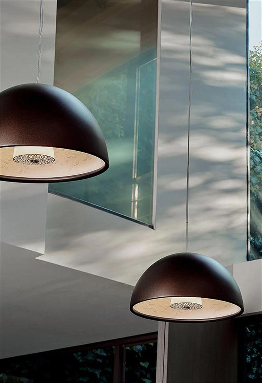 2022 Modern Luxury Black LED Pendant Lamp, Custom Hotel Engineering Chandeliers & Pendant Lamps, Semicircle Acrylic Lampshade