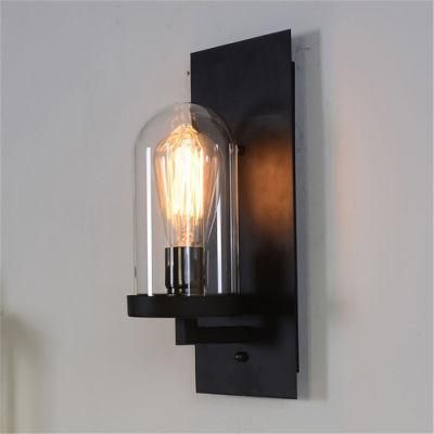 American Rural Industry Retro Wall Lamp Balcony Corridor Personality Bedside Wall Light Vintage Porch Edison Iron Glass Wandlamp