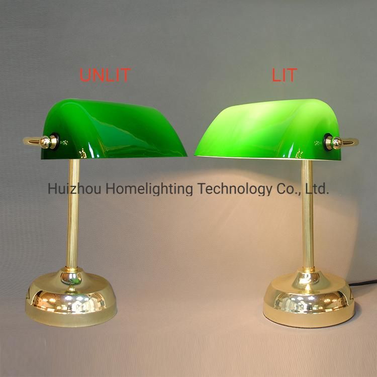 Jlt-1783 Touch Dimming Green Shade Banker Table Desk Lamp