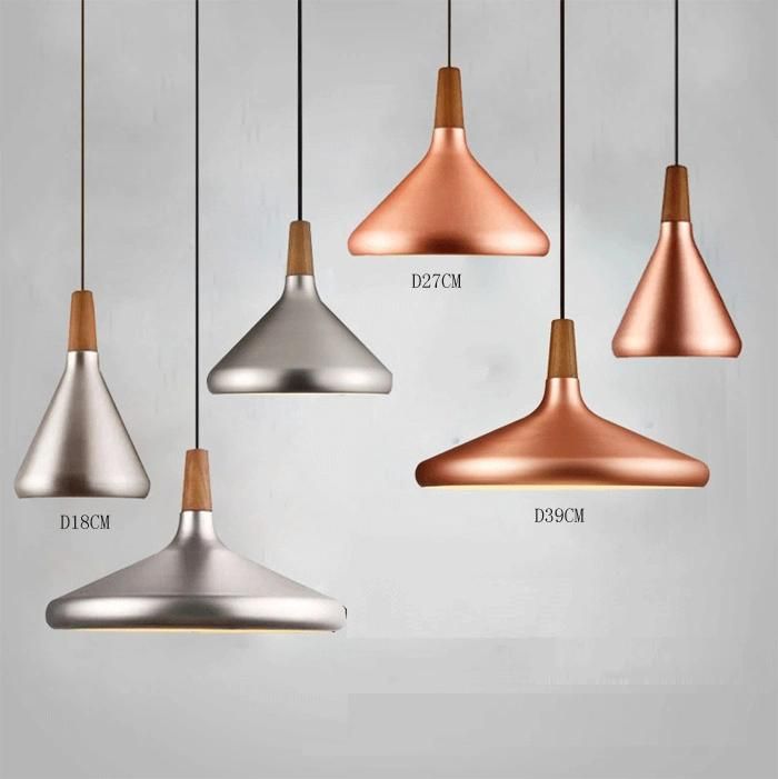 Kitchen Bar 1 Light Mini Modern Hanging Pendant Light with Brushed Nickel / Rose Brass Metal Shade