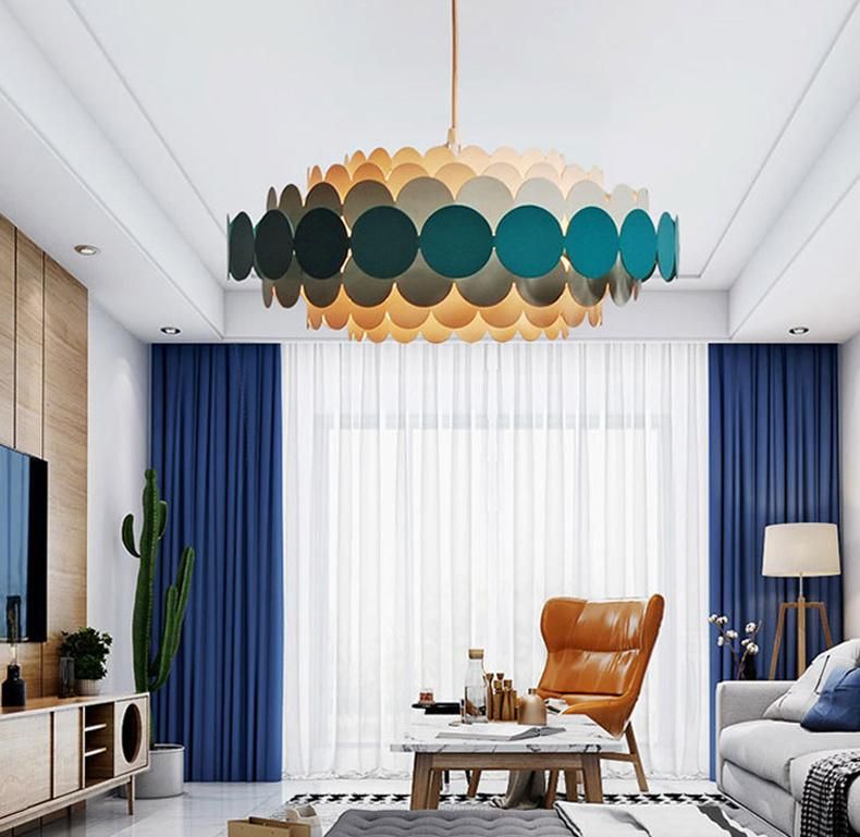 Macaron Color Chandelier Modern Pendant Light for Living Room, Foyer