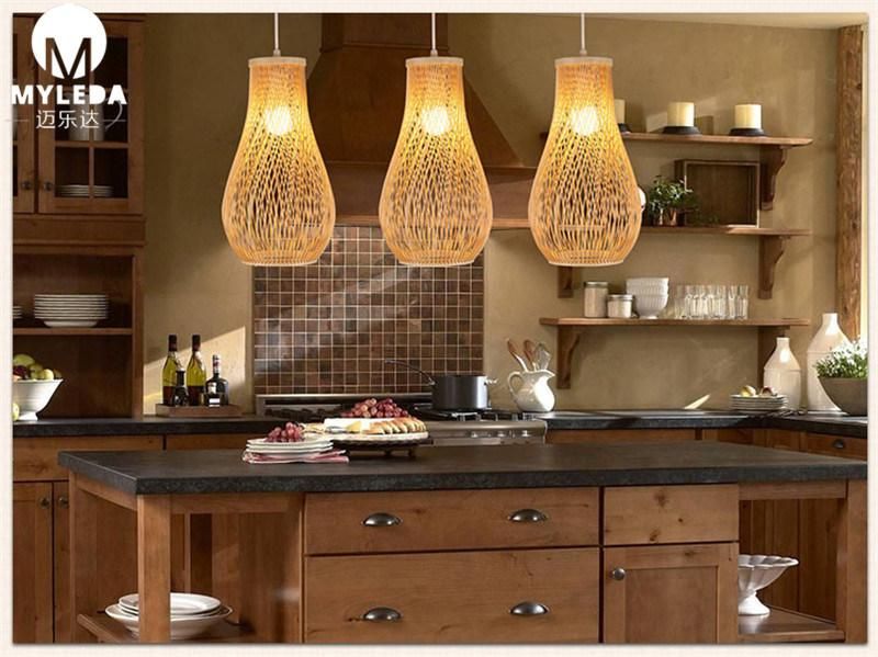 Rustic Vintage Bar Restaurant Bamboo Cage Pendant Hanging Lamp