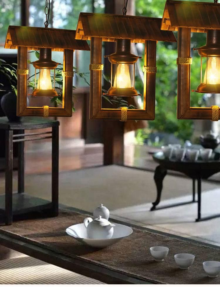 Loft Style Antique Chandelier Retro Nostalgic Lamp Restaurant Bar Aisle Balcony Bamboo Pendant Light (WH-VP-144)