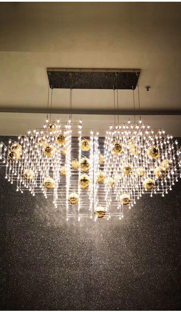 New Arrival Exhibition Hall Villa Engineering Customization Large Luxury Ball LED Chandelier Lamp