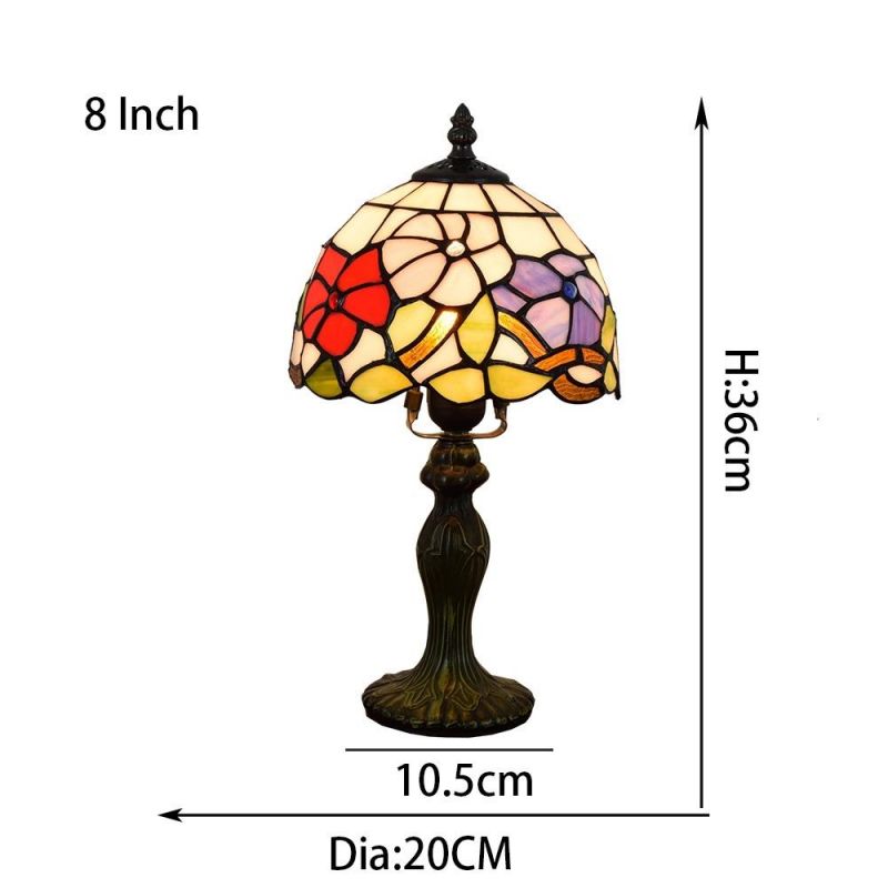 Tiffany Style Table Lamp Stained Glass Shade Desk Light