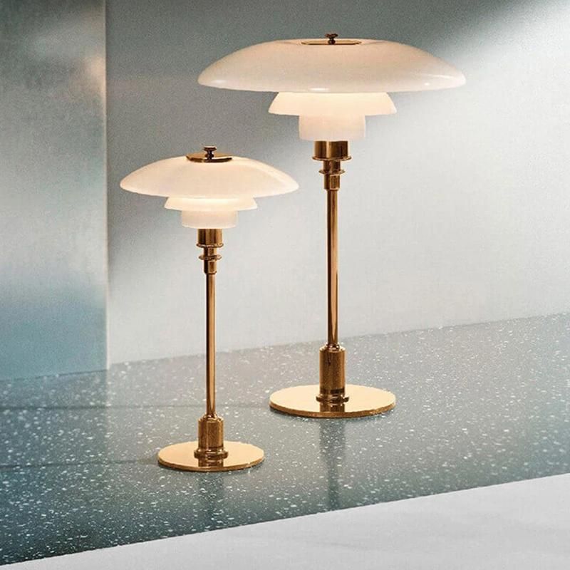Umbrella Shade Vintage Style Household Table Lamp Nightstand Light Lamp