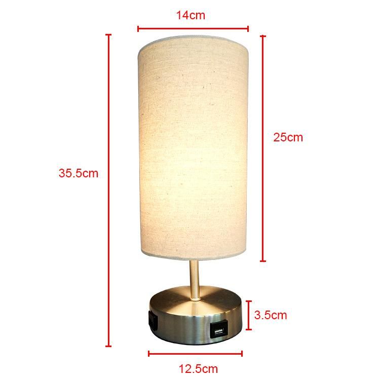 Jlt-9403 Home Living Room Bedroom Dual 2.1A USB Charging Table Desk Lamp Touch Dimming Nightstand Light