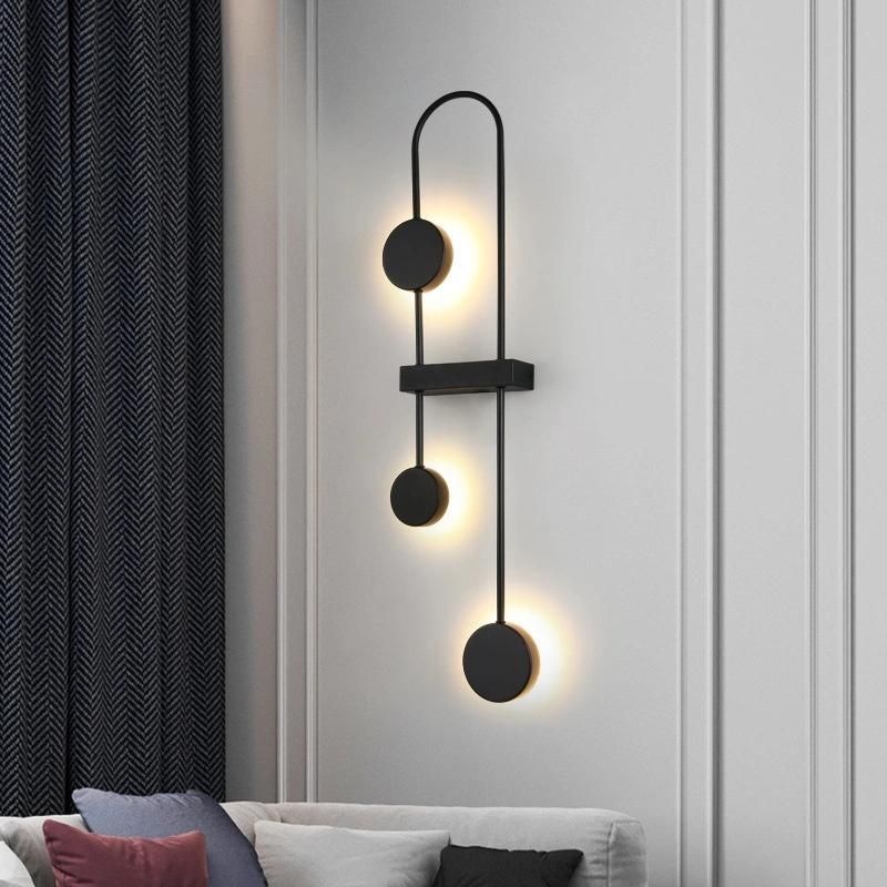 Nordic Black Wall Lamp Post-Modern Living Room Bedroom Decoration Lamp on Wall (WH-OR-118)