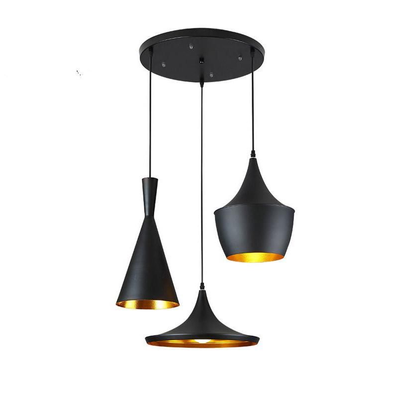 Industrial Pendant Light 3 Pieces/Set Vintage Design Black Metal Loft Lamp Music Nordic Home Pendant Lamp (WH-AP-182)