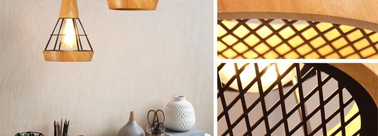 Fancy Decorative Metal Wooden Pendant Home Light for Coffee Shop