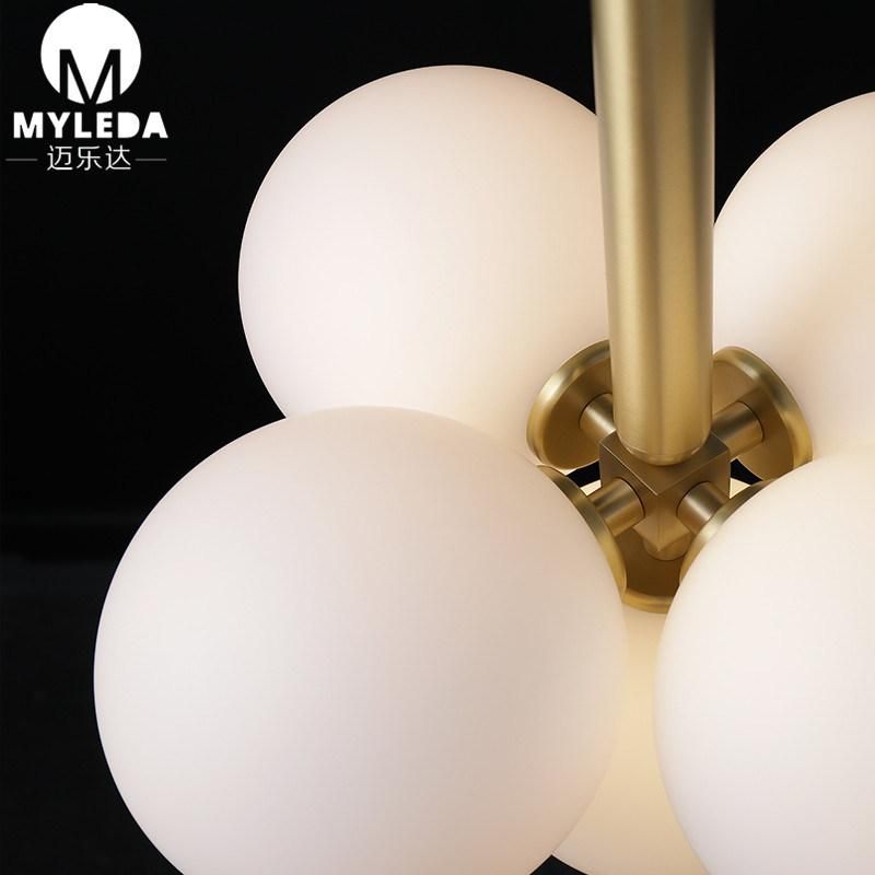 Interior White Glass Ball Modern Pendant Hanging Decorative Light