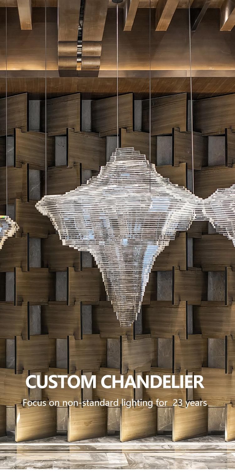 Large Custom Hotel Villa Lobby Luxury LED Chandelier
