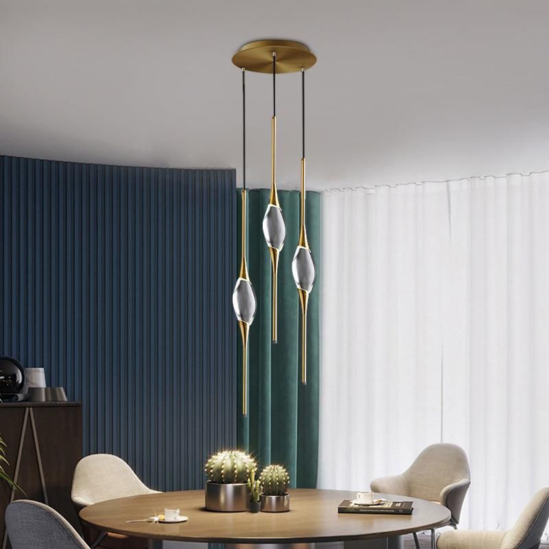 Nordic Crystal Pendant Lights Black / Golden Plated Rod Light with Shiny Suspension Lamp LED Pendant Lamp (WH-AP-181)