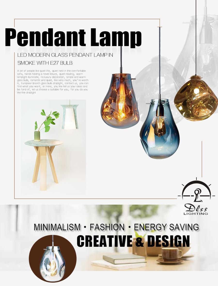 Clear/Amber/Gold/Smoky/Gold/Silver/Copper Glass Popular Sale Pendant Lights
