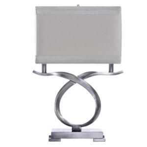 Shiny Nickel Finish Table Lamp with on/off Rocker Switch