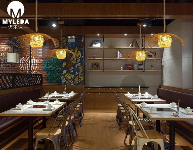 Chinese Style Metal Bamboo Cage Iron Pendant Lamp