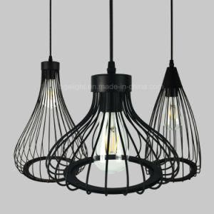 E27 Antique Creative Black Metal Cage Pendant Lamp for Restaurant, Living Room, Restaurant