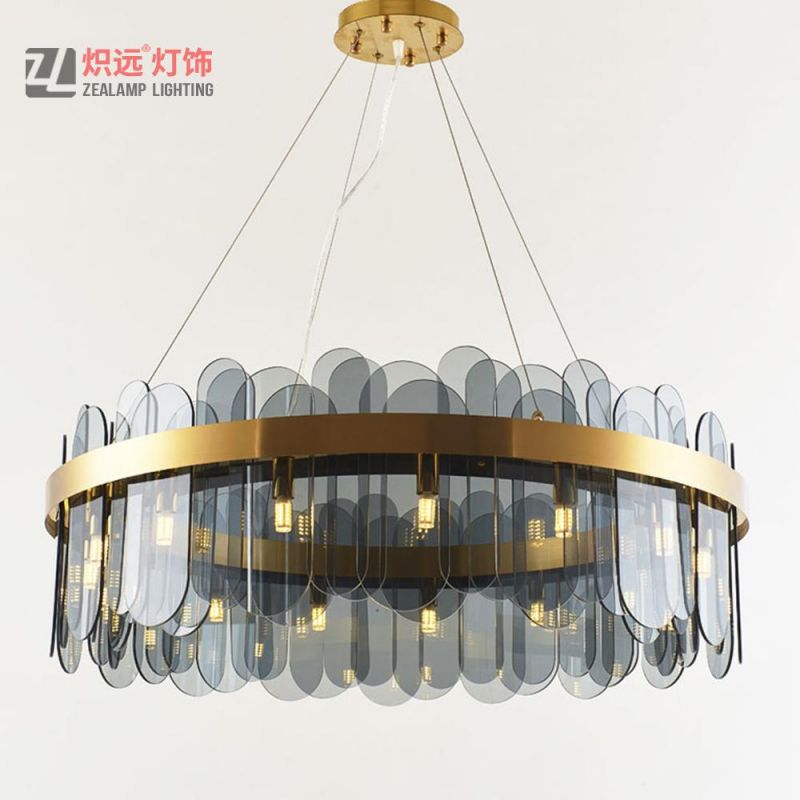 Round Hotel Living Room Modern Acrylic Chandelier Lamp