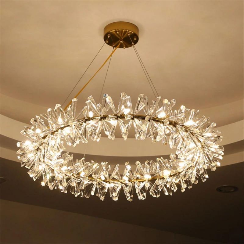 G4 220V/110V Flower Crystal Chandelier for Home Decoration