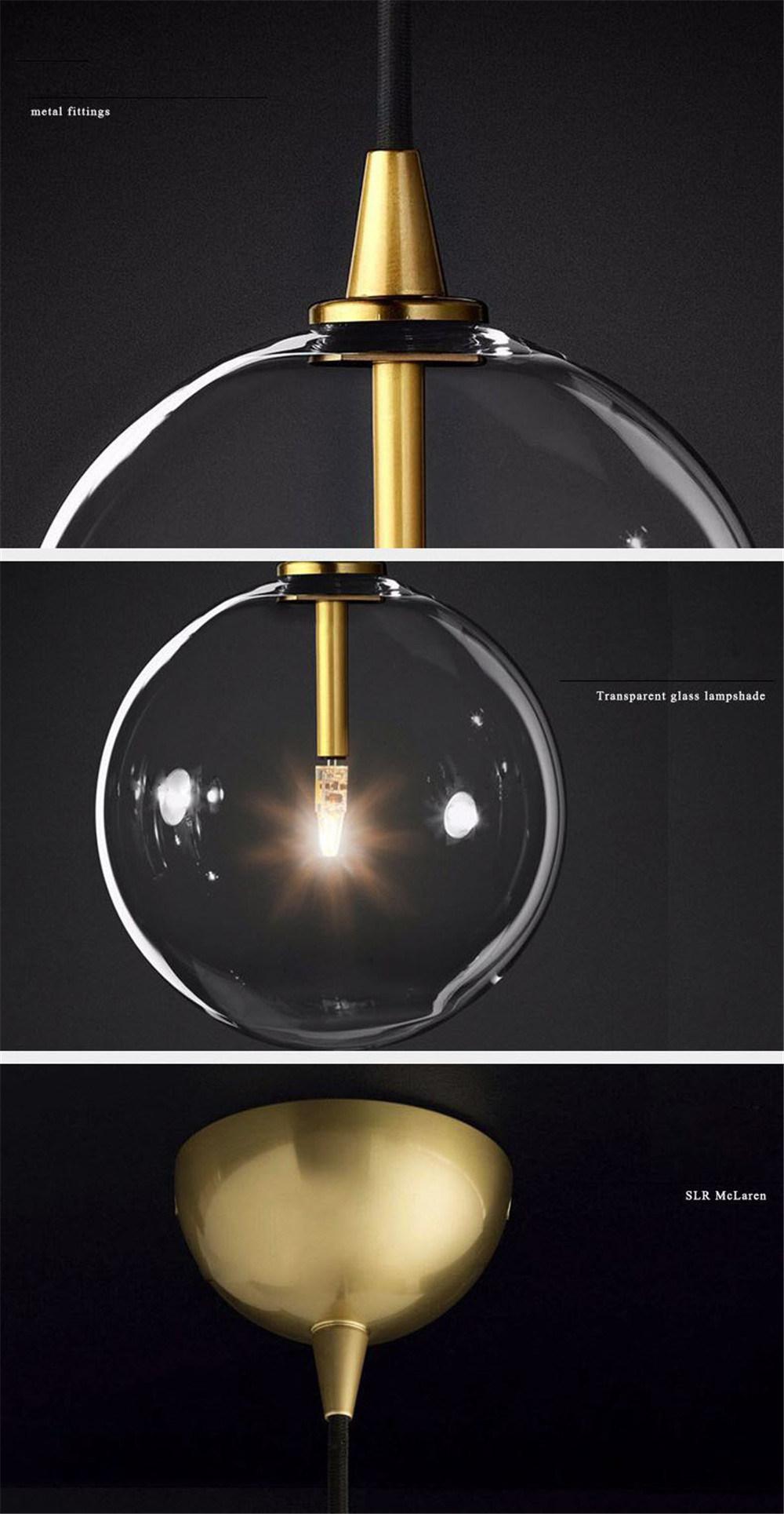 Modern Glass Pendant Hanging Fixtures LED Light