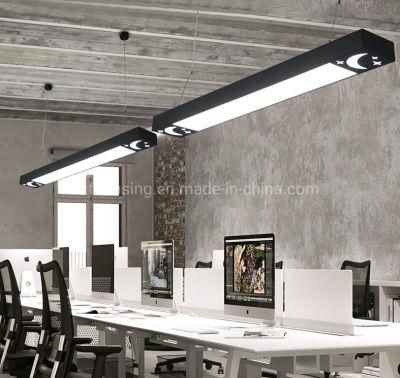 Aluminium Rectangle Dimming LED 5000K Pendant Lights Meeting Room Hanging Lighting Office Linear Light Zf -Cl-081
