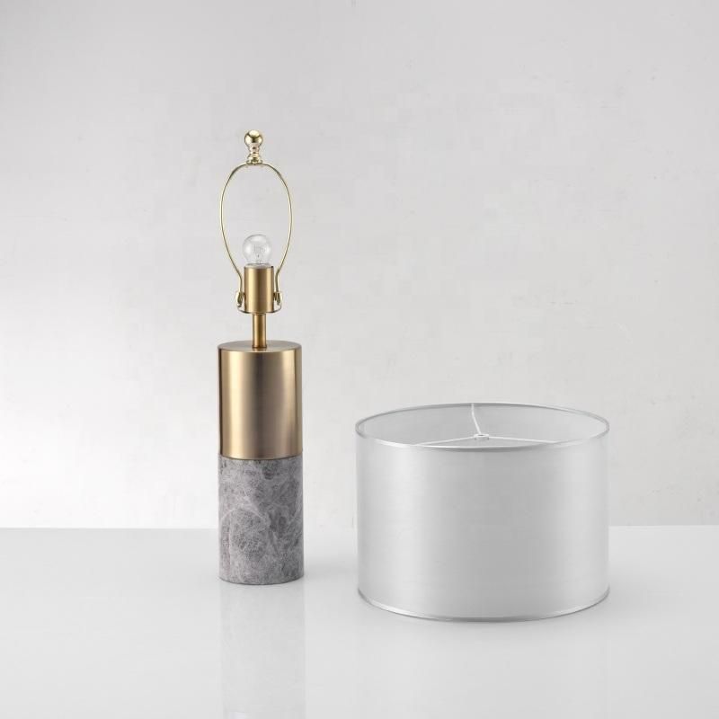 Home Decor Modern Luxury Bed Side Fabric Shade Metal Table Lamps Reading Lamps for Bedroom