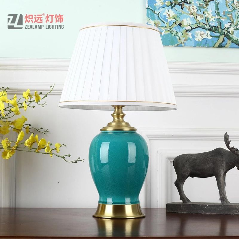 Zealamp Lighting Ceramic Lamps Blue Table Light Handmade (TL8038)