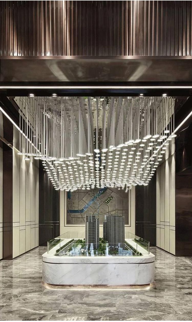 High Brightness Stairway Wedding Commercial Big Luxury LED Chandelier Ceiling Lamp
