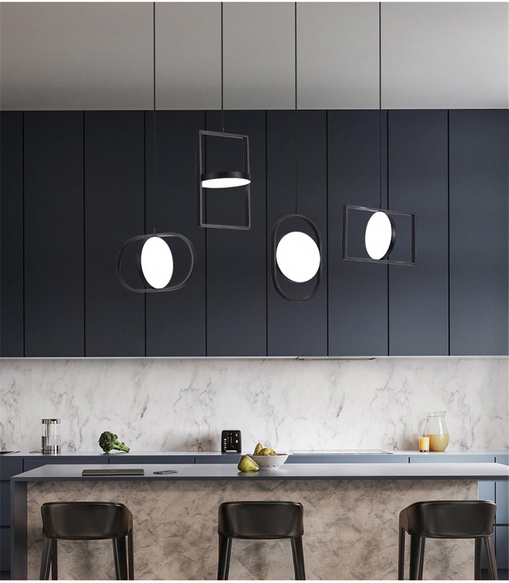 Modern Line Pendant Lights Designer Ring Hanging Lamps Dining Room Bedroom Bedside Restaurant Living Room Light Fixtures