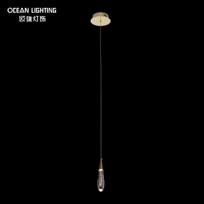 Ocean Lighting Dining Lamp Hanging Bubble Crystal Single Customized Drope Pendant Light