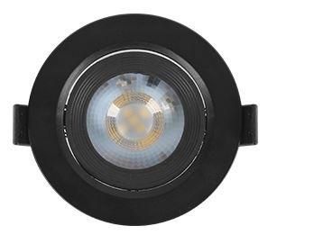 IP54 CCT Adjustable PBT and Aluminum 7W Round Rotatable Recessed Black LED Indoor Downlight